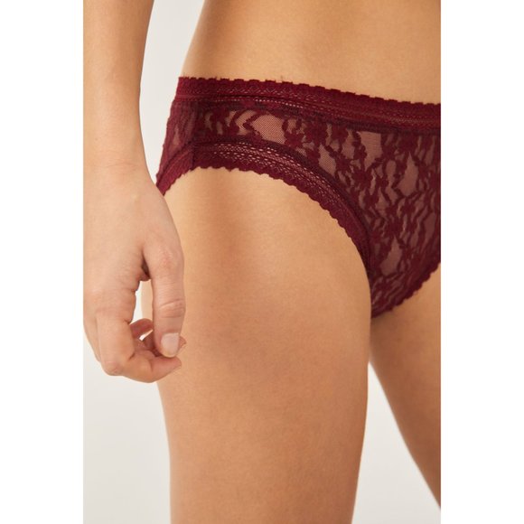 FREE PEOPLE Daisy Lace Bikini Undies / Pomegranate Wine - Picture 5 of 6